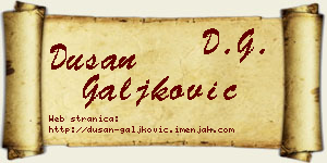 Dušan Galjković vizit kartica